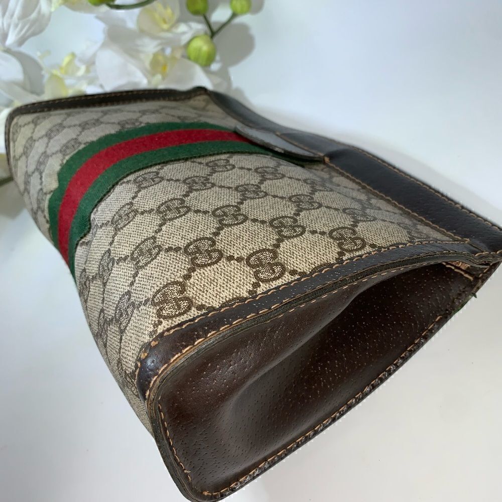 💥Authentic💥 GUCCI Web Sherry Line GG Logo Cosmetic Clutch - Picture 13 of 13